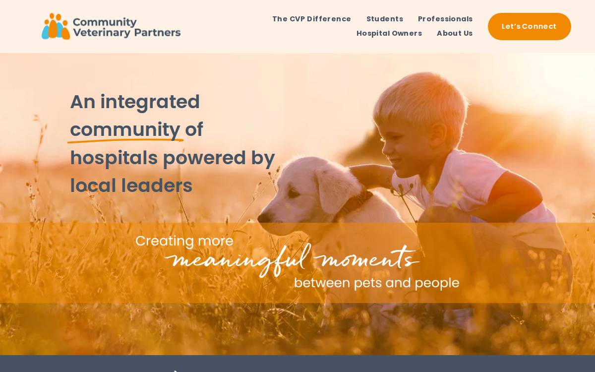 Community Veterinary Partners website preview