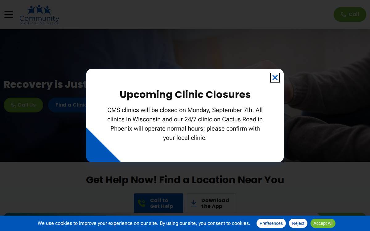 Community Medical Services website preview