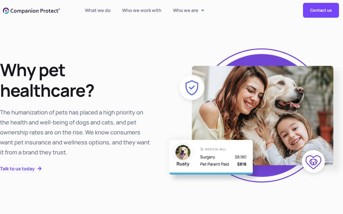 Companion Protect Insurtech website preview
