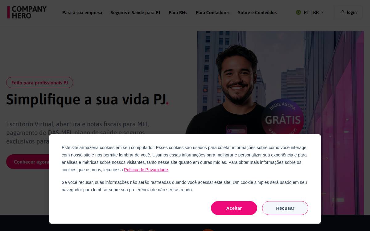 Company Hero website preview