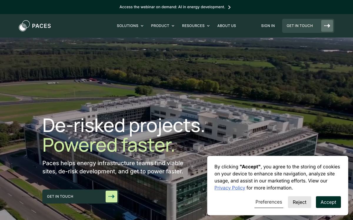 Paces website preview