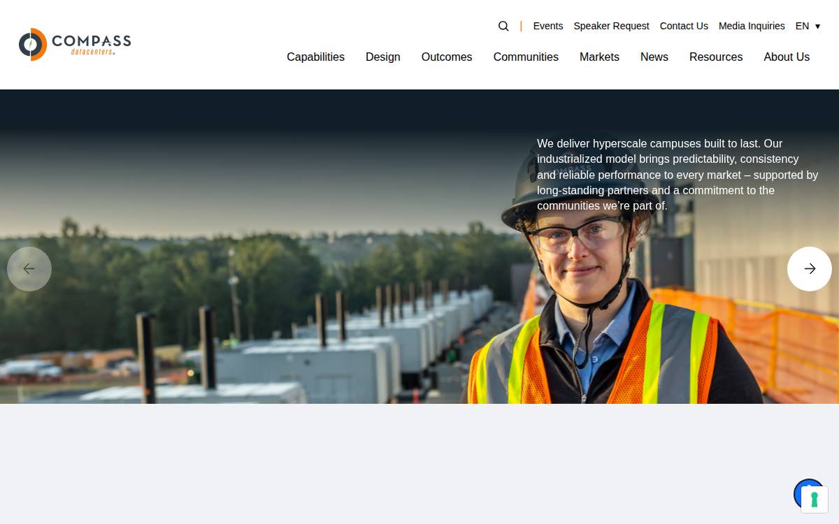 Compass Datacenters website preview