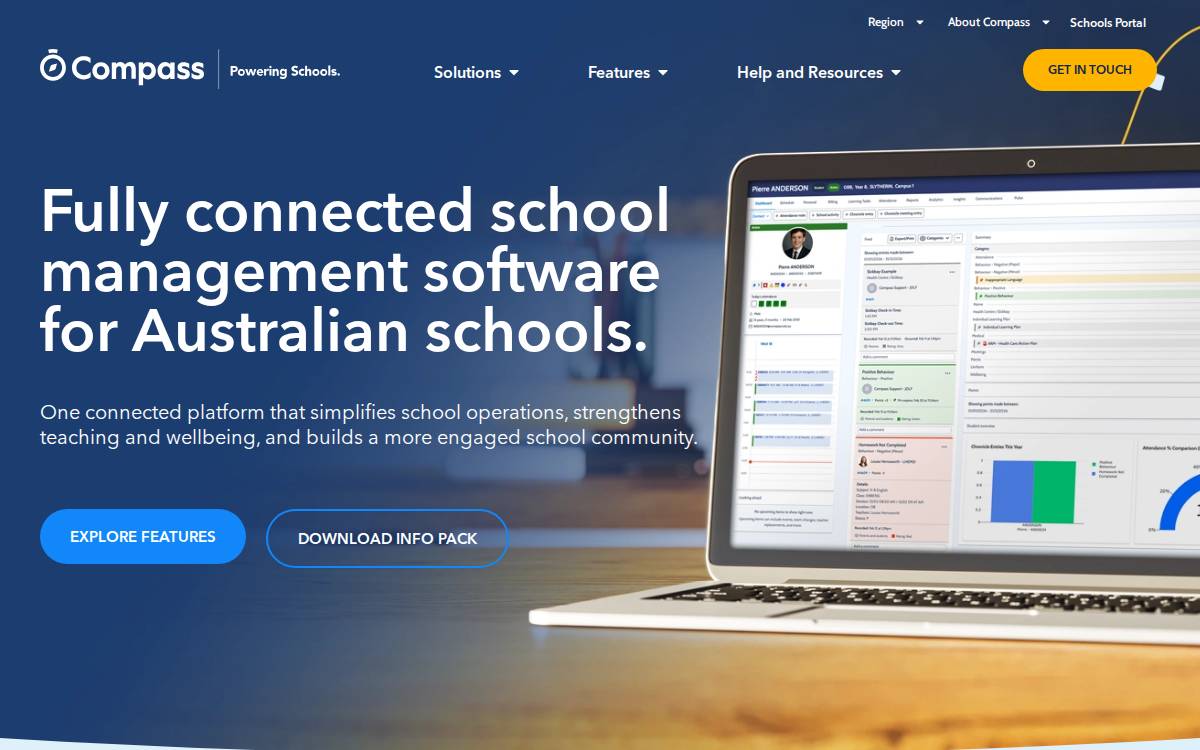 Compass Education website preview