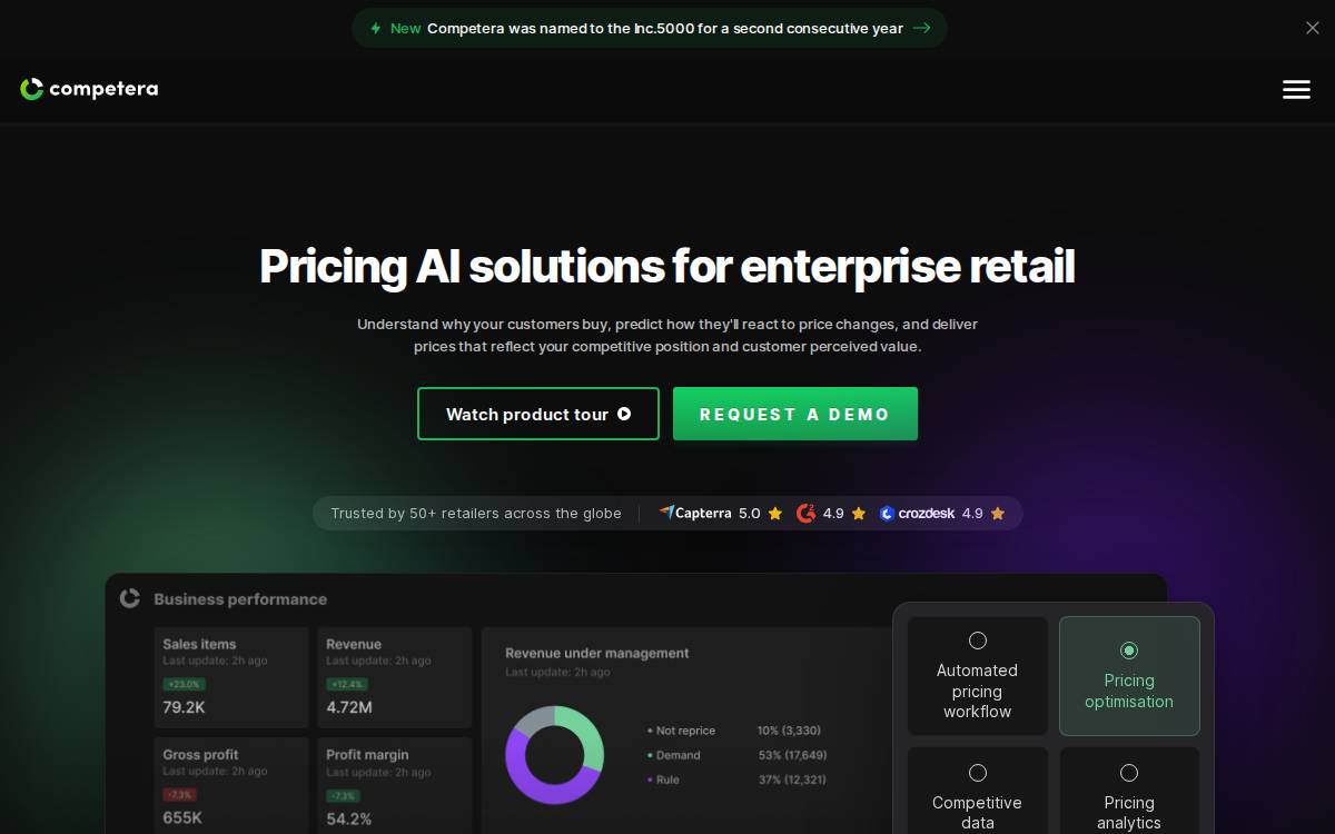 Competera website preview