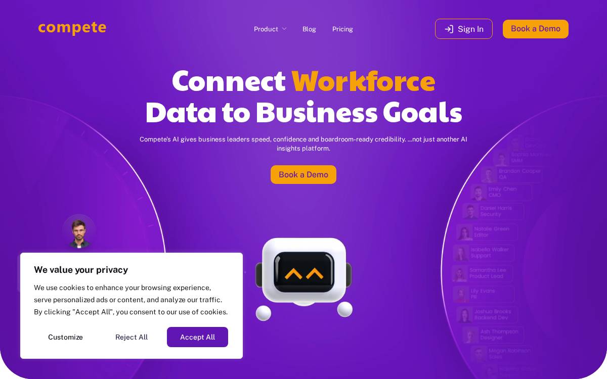 Competewith website preview