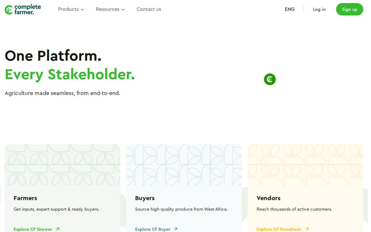 Complete Farmer website preview