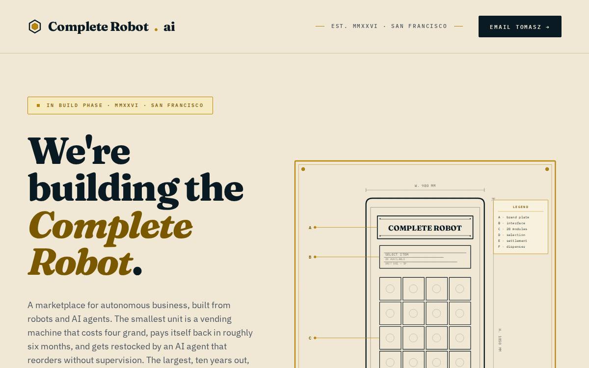 Complete Robot website preview