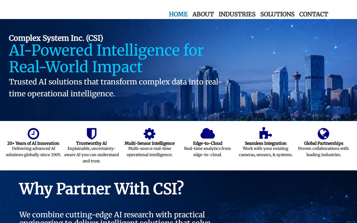 Complex System Inc. website preview
