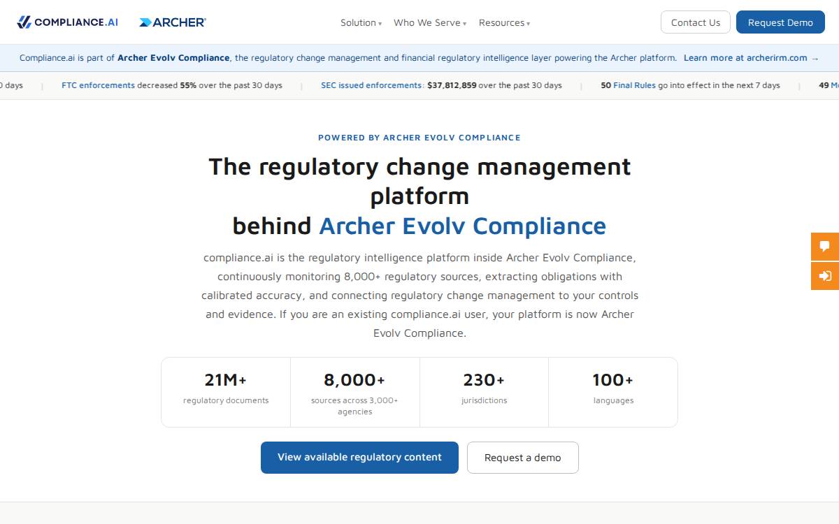 Compliance website preview
