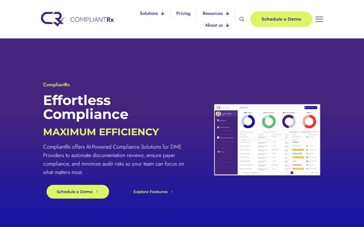 Compliantrx website preview