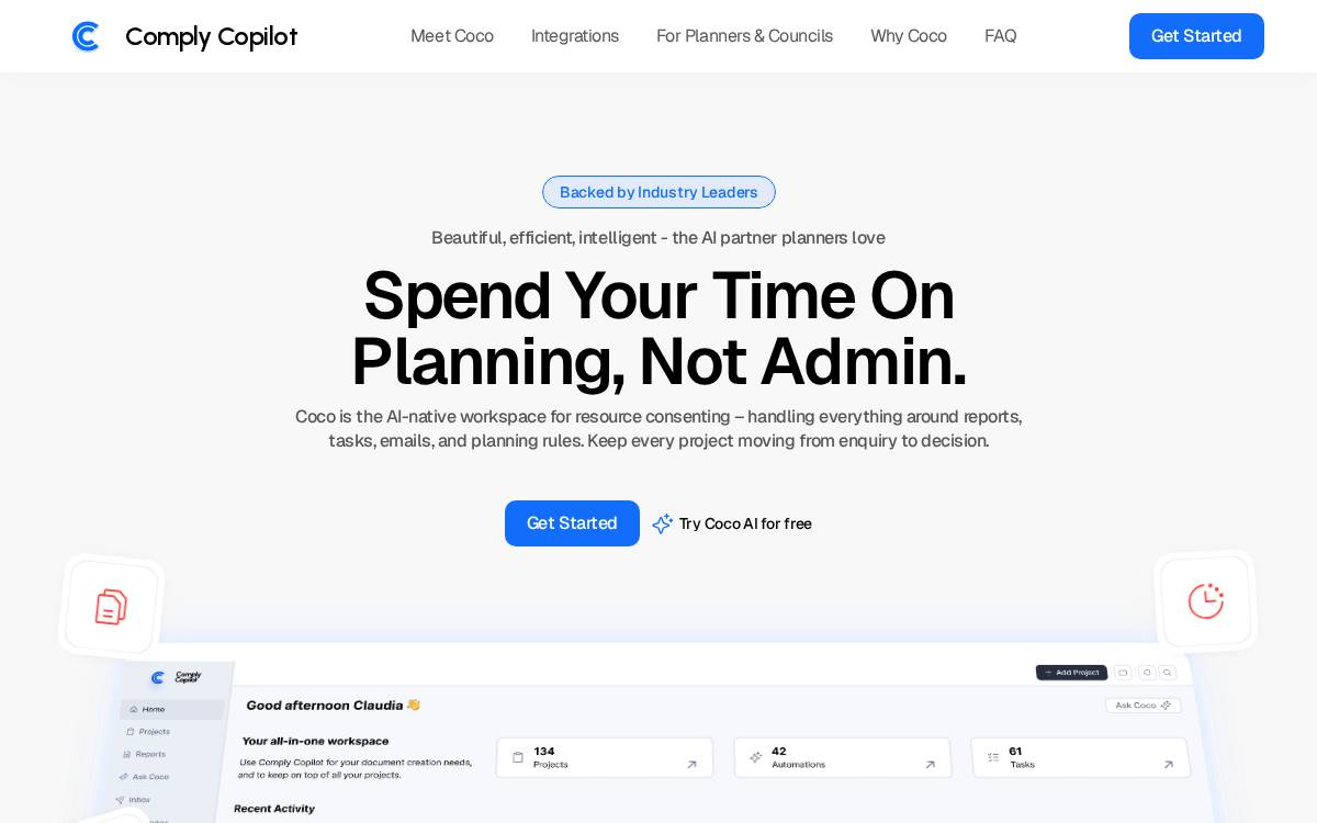 Comply Copilot website preview