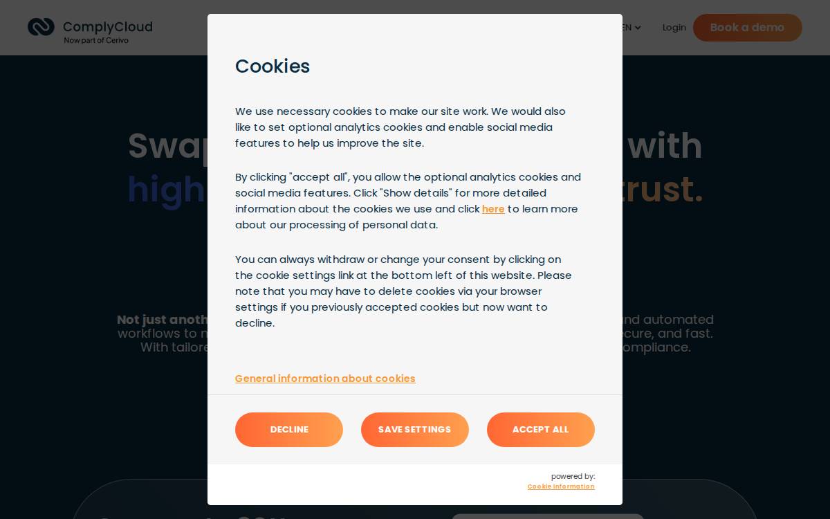 ComplyCloud website preview