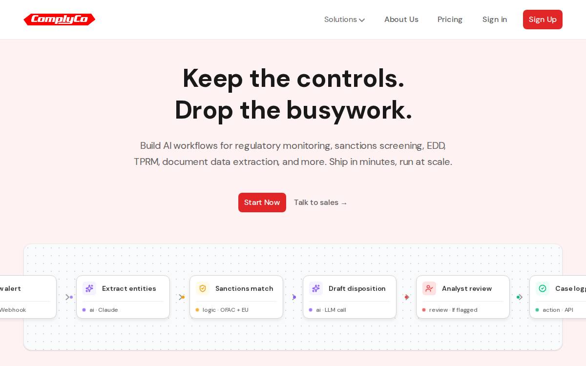 ComplyCo website preview