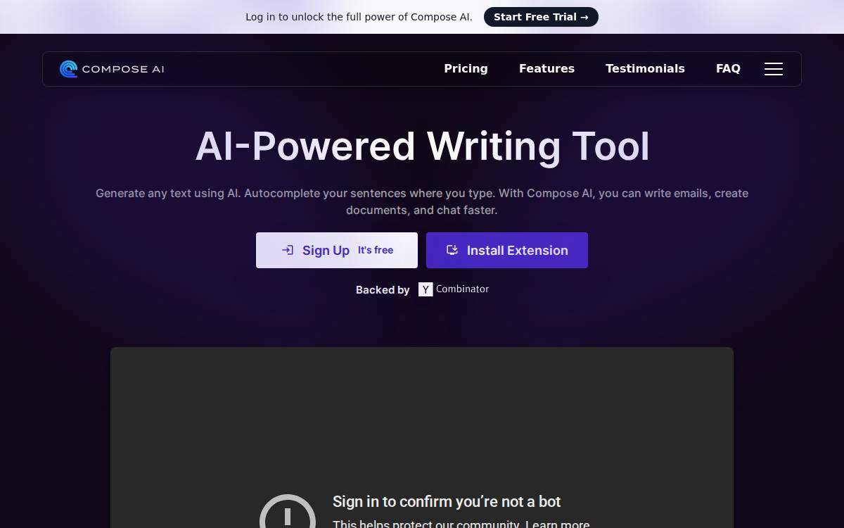 Compose.ai website preview