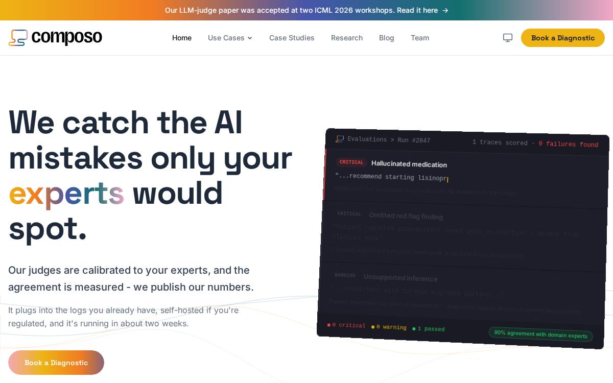 Composo website preview