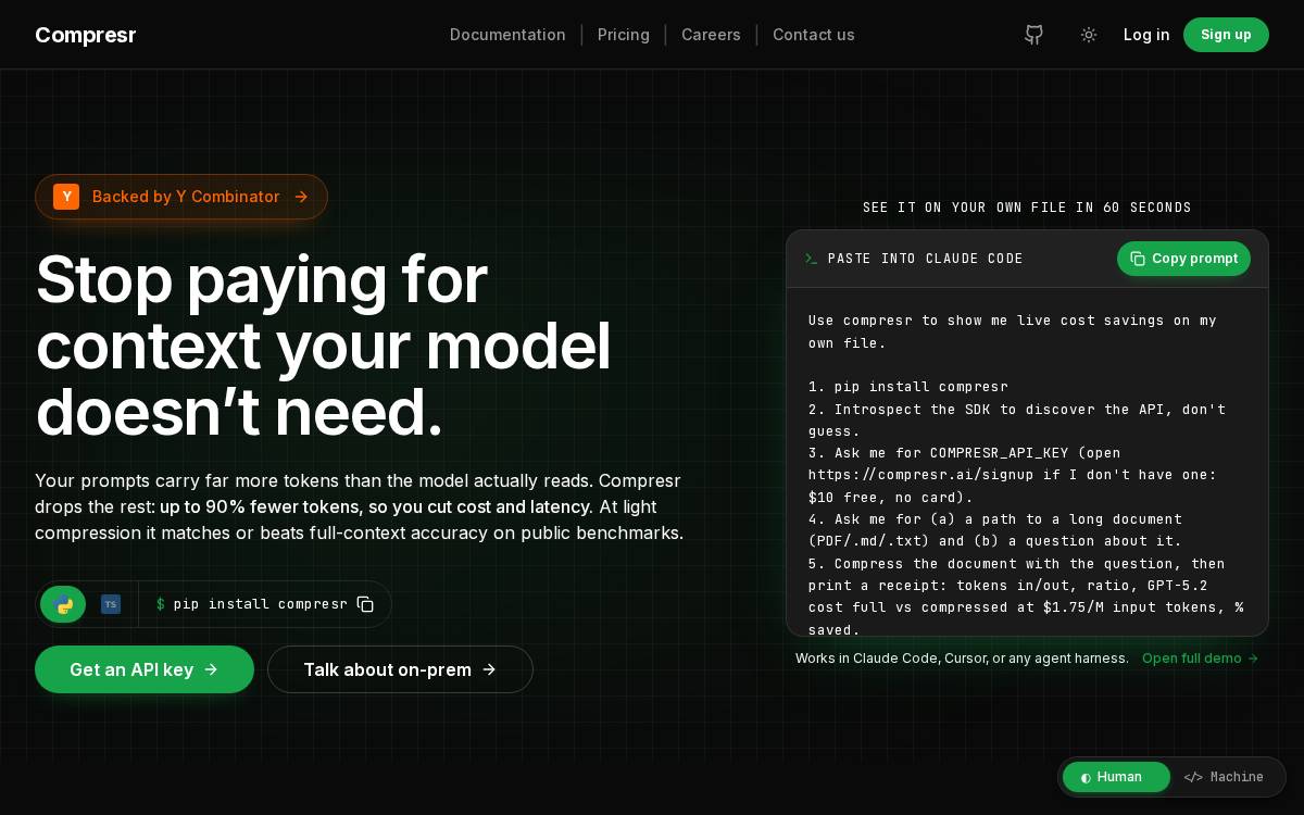 Compresr website preview
