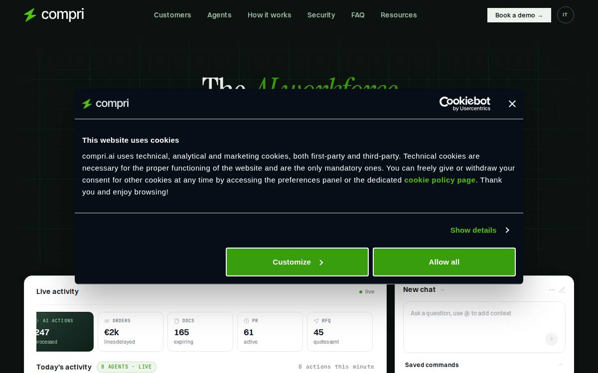 Compri website preview