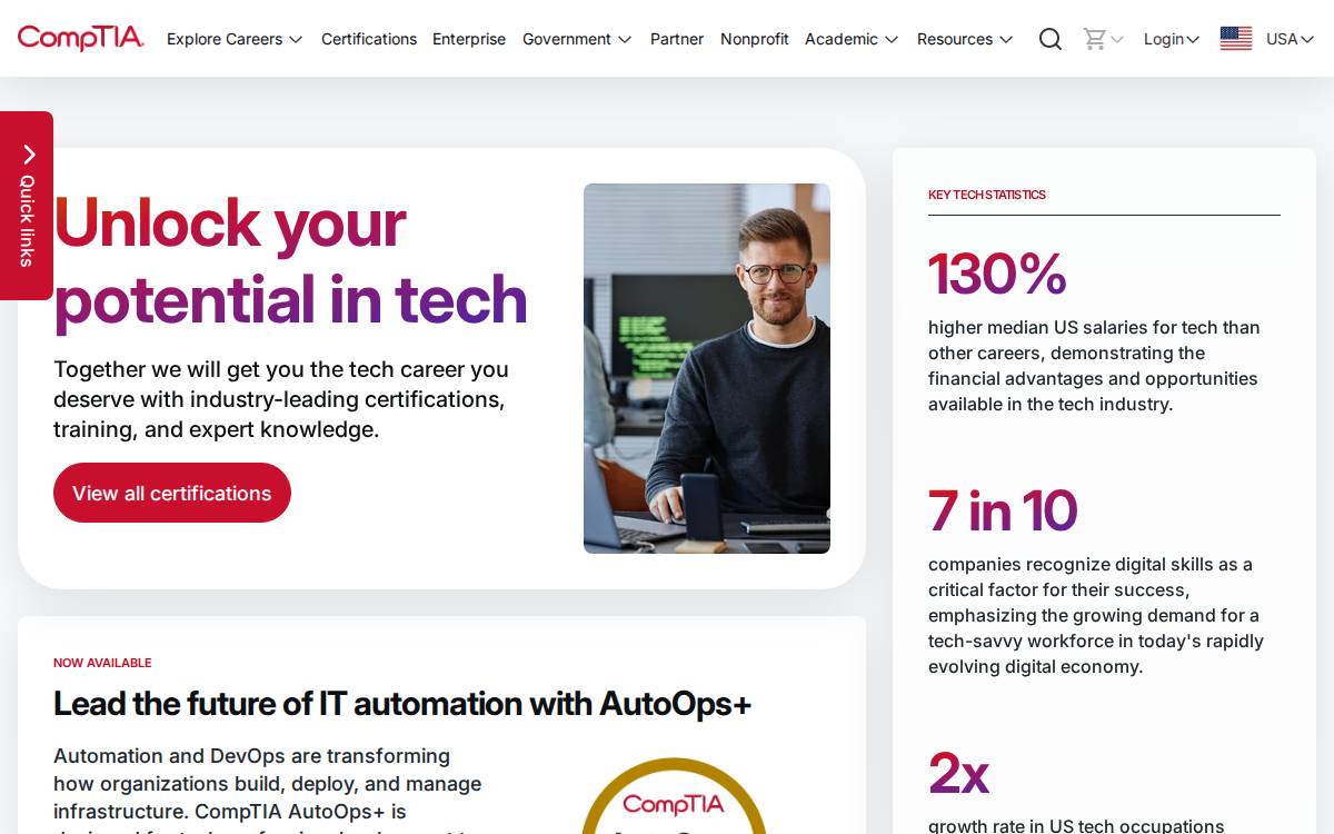 Comptia website preview