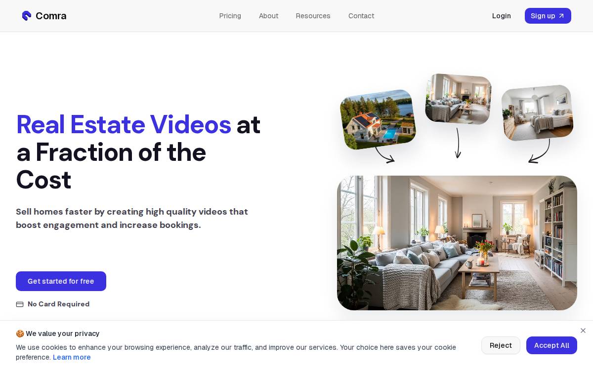 Comra website preview