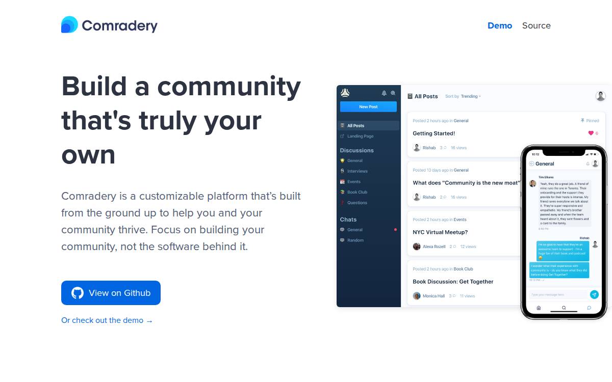 Comradery website preview