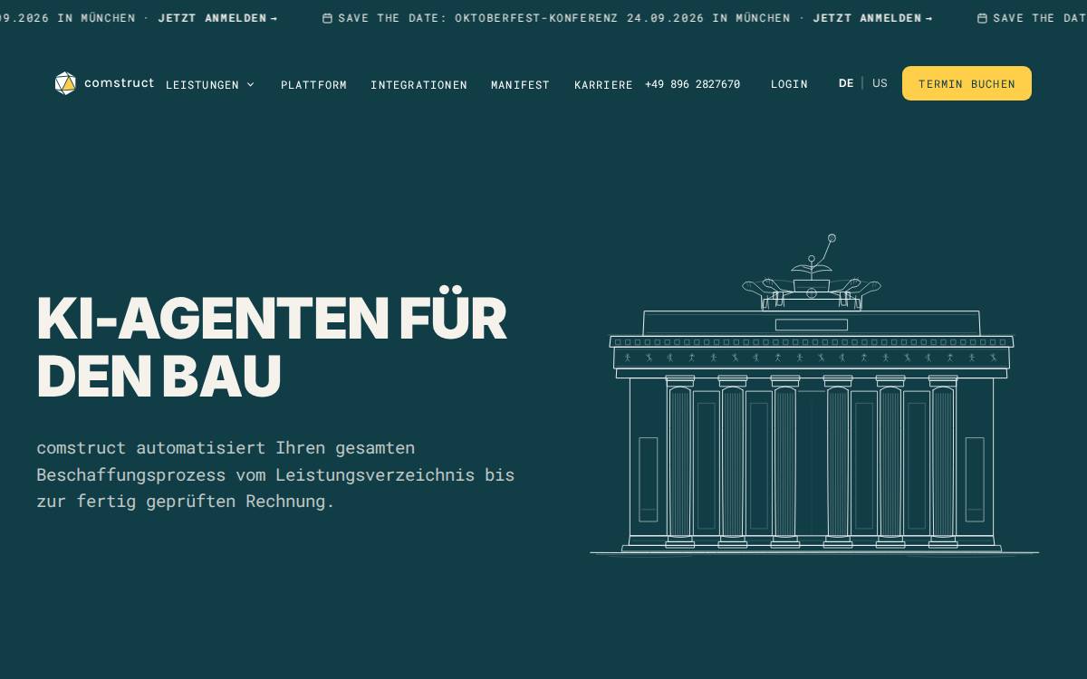 Comstruct website preview