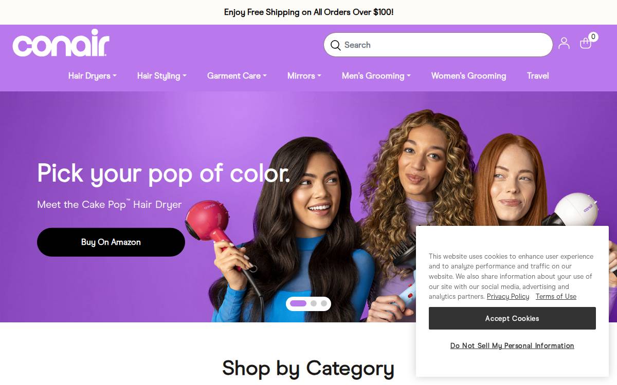 Conair website preview