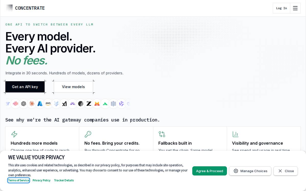 Concentrate AI website preview