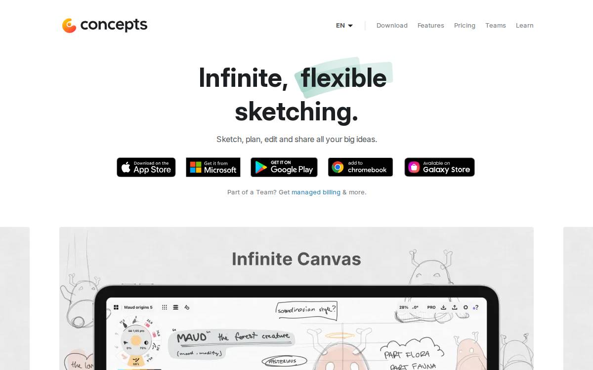 Concepts website preview