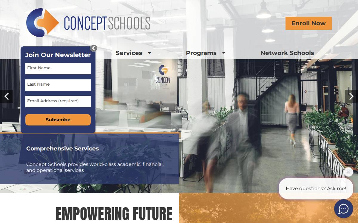 Conceptschools website preview