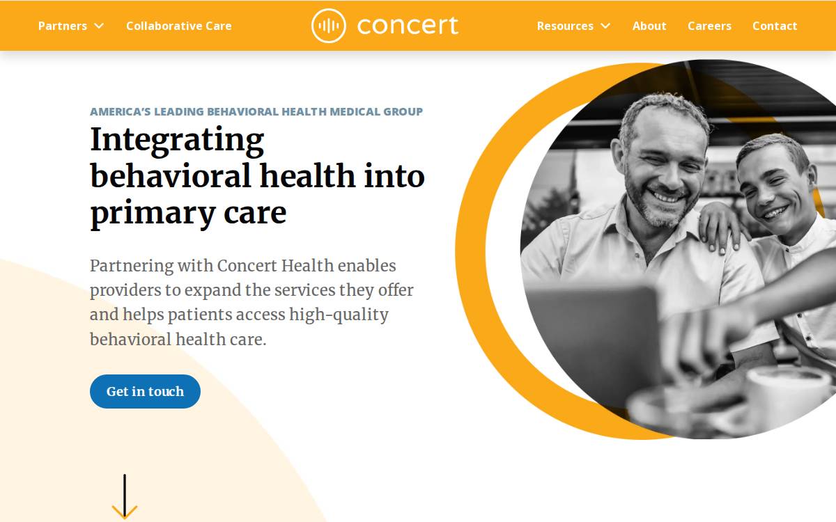 Concert Health website preview