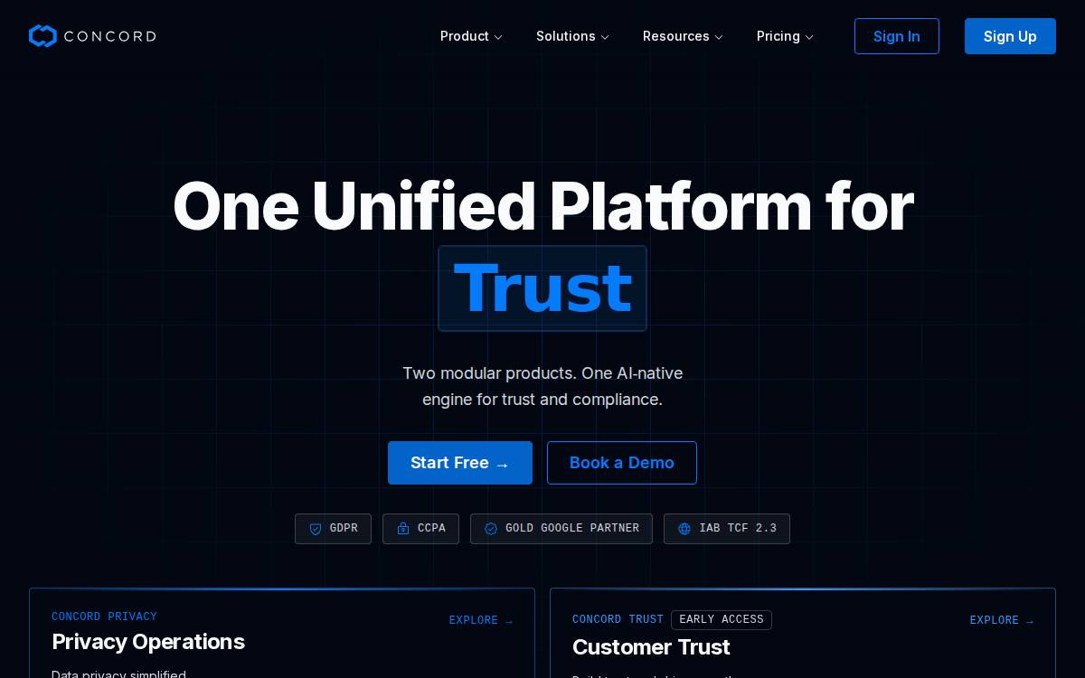 Concord website preview