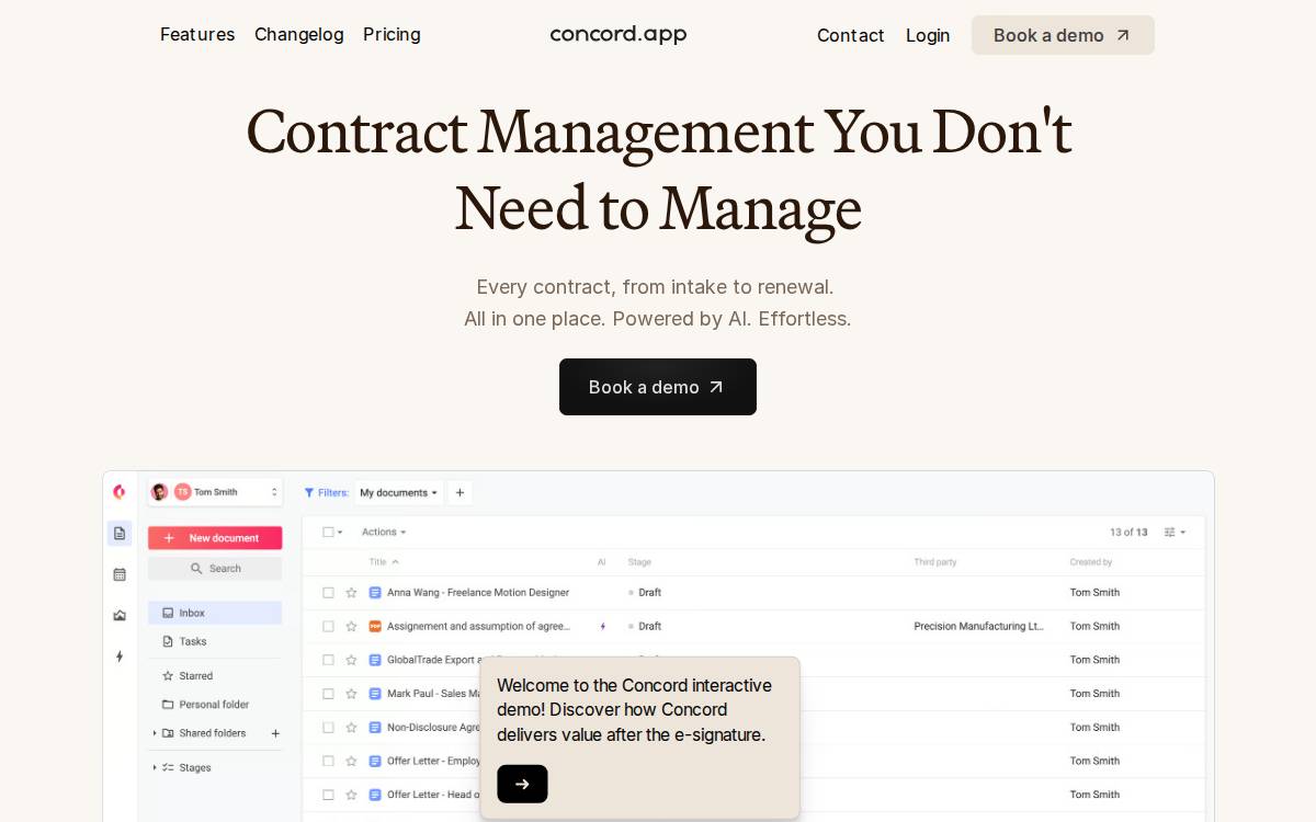 Concord website preview