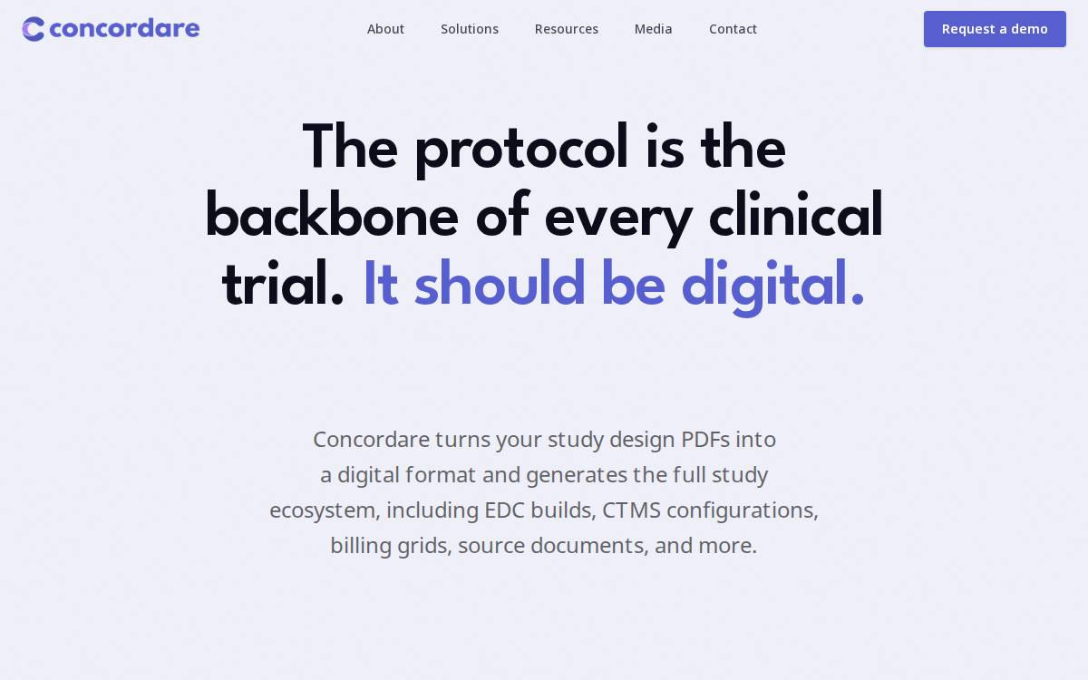 Concordare Trials website preview