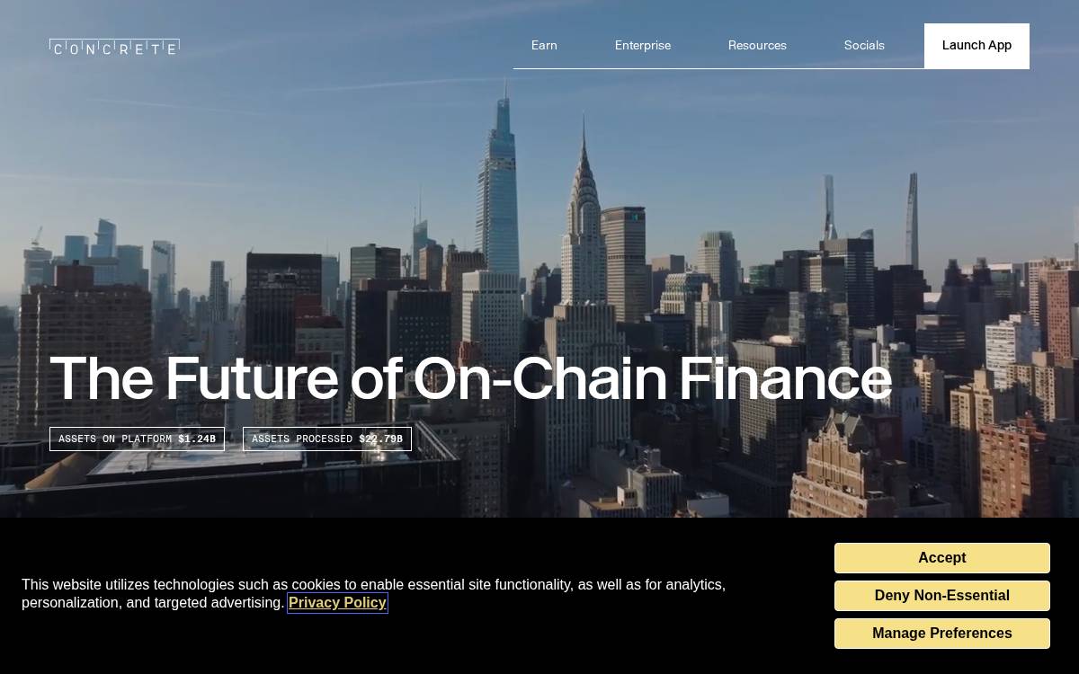 Concrete Protocol DeFi website preview