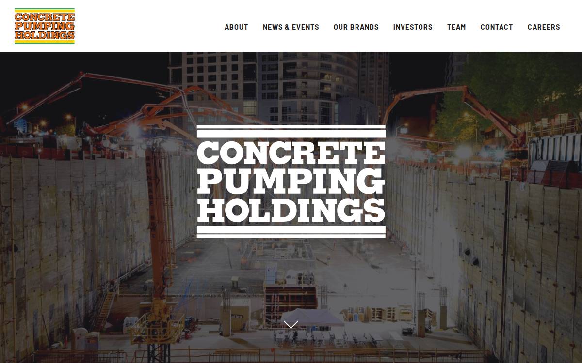 Concrete Pumping Holdings website preview