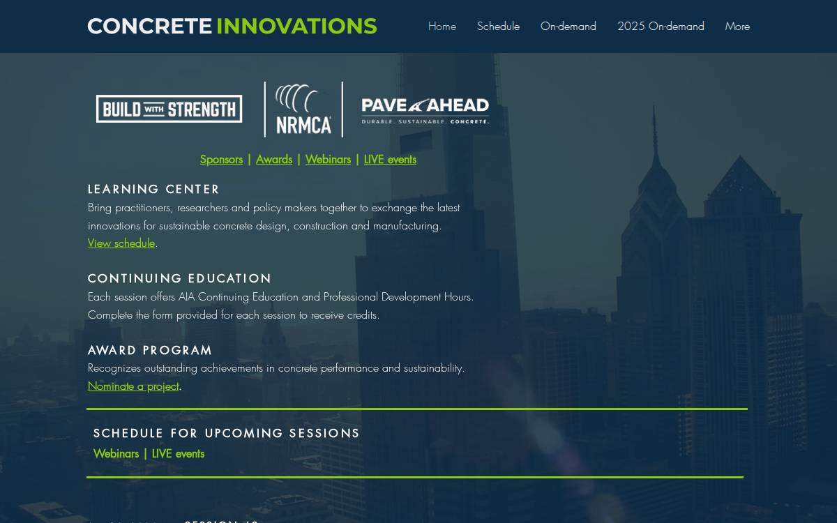 Concreteinnovations website preview