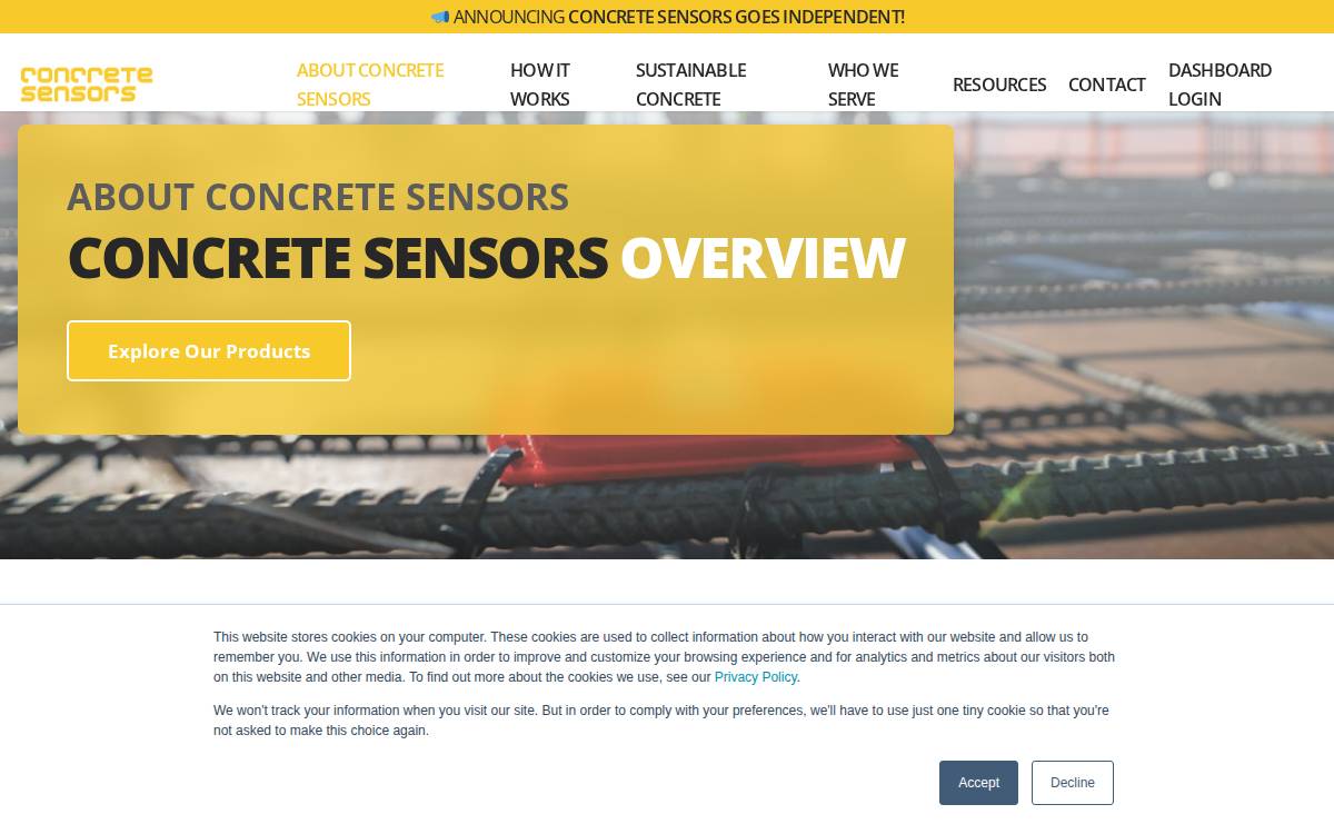 Concrete Sensors website preview