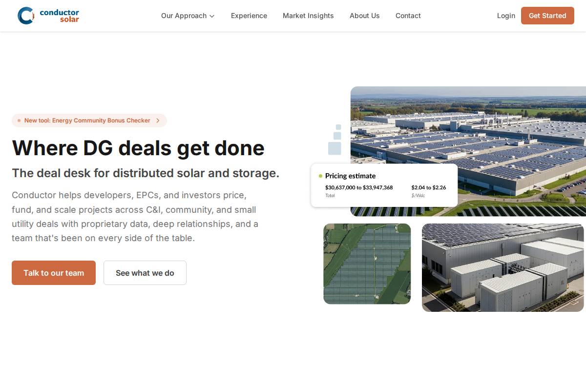 Conductor Solar website preview