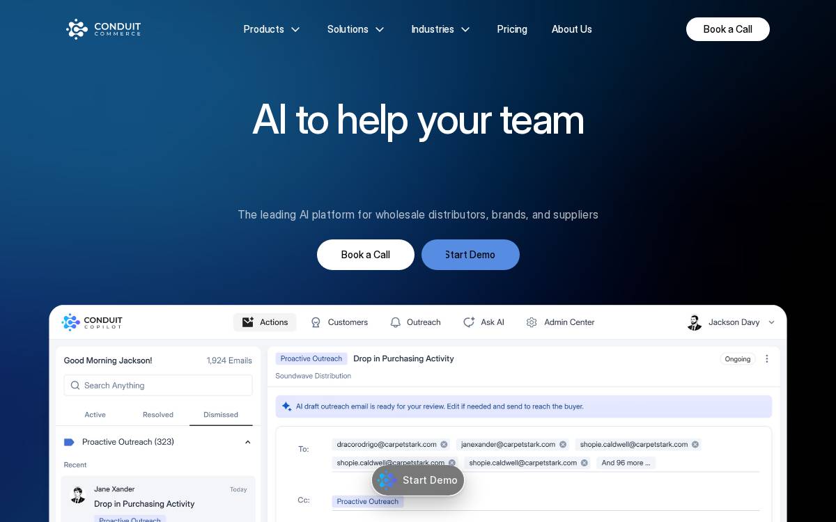 Conduit Commerce website preview