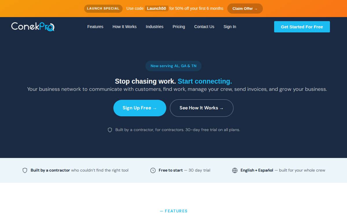 ConekPro website preview