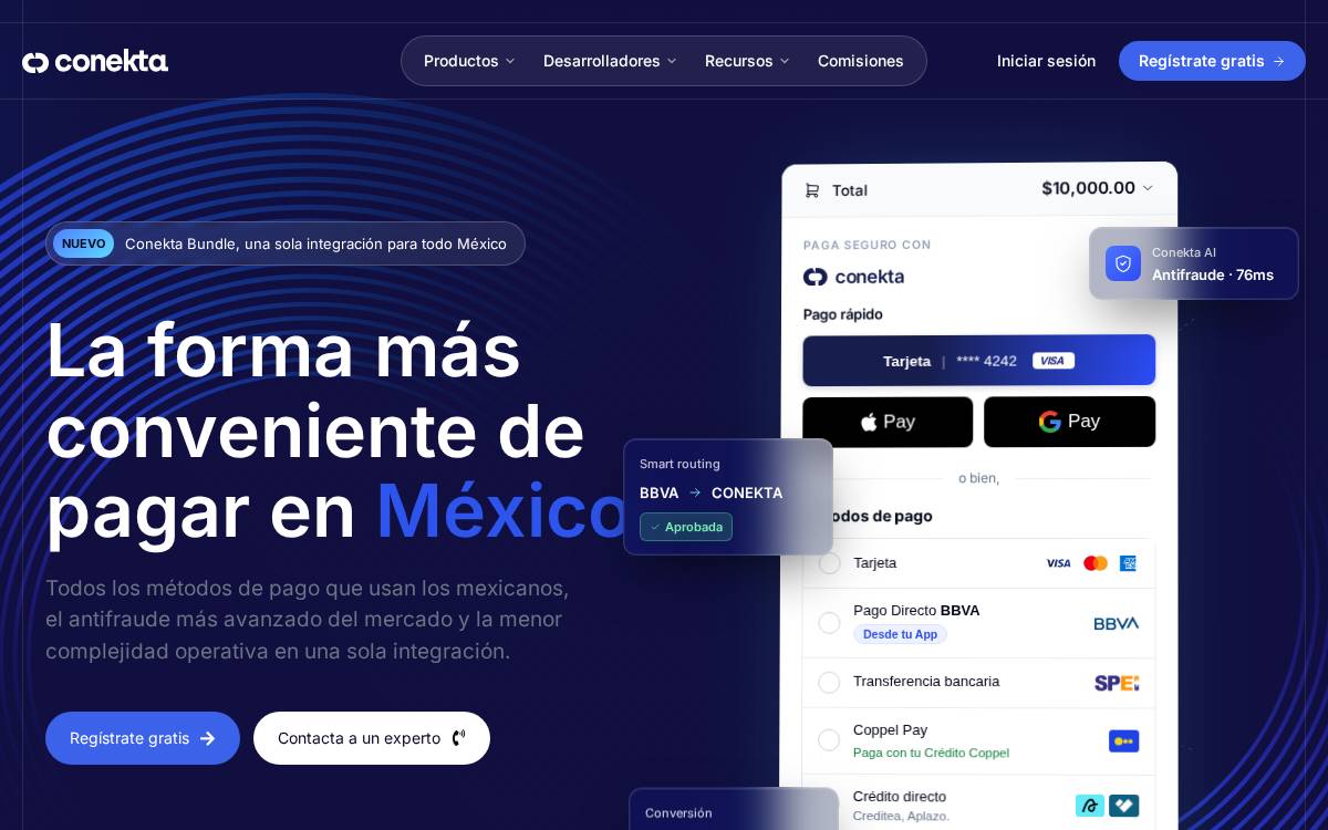 Conekta website preview
