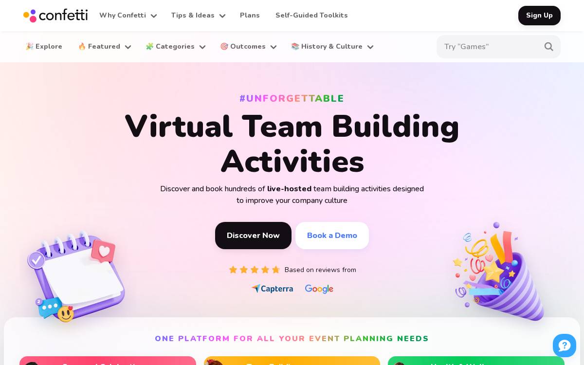 Confetti website preview
