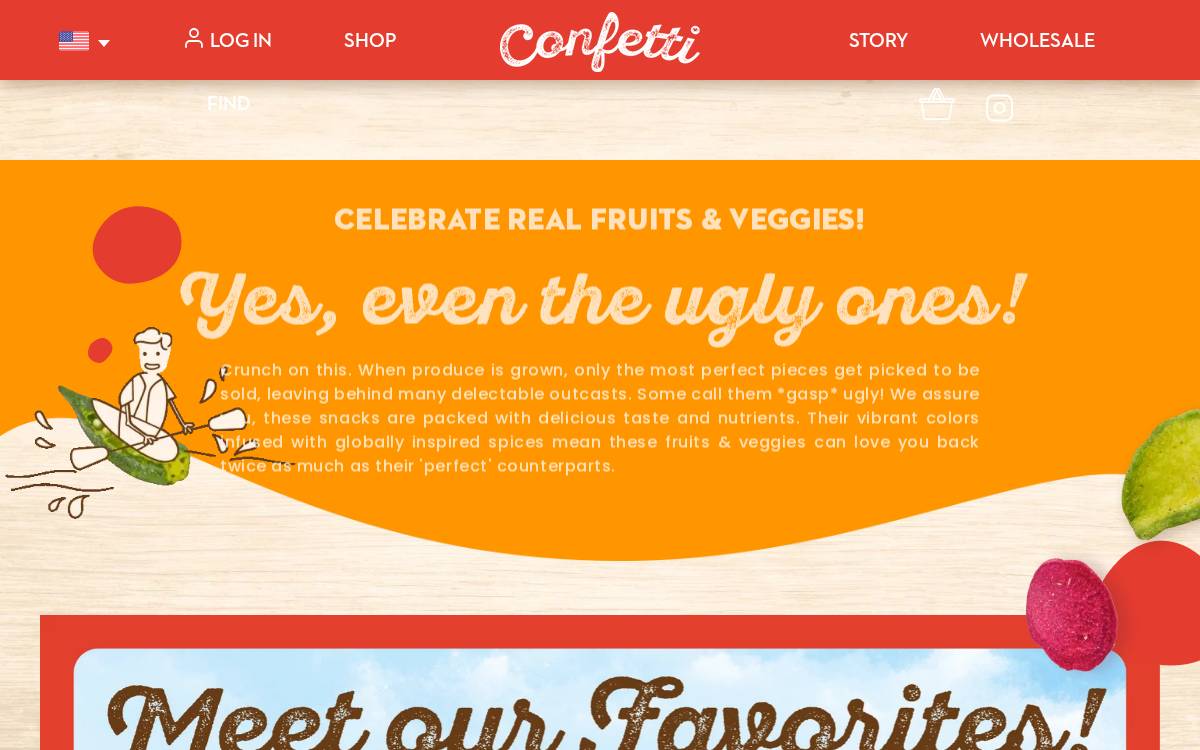 Confetti Snacks website preview