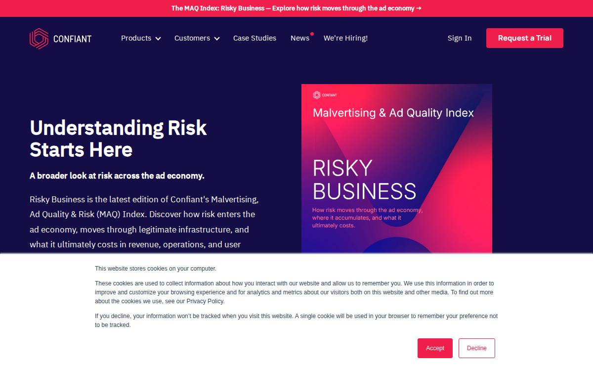 Confiant website preview