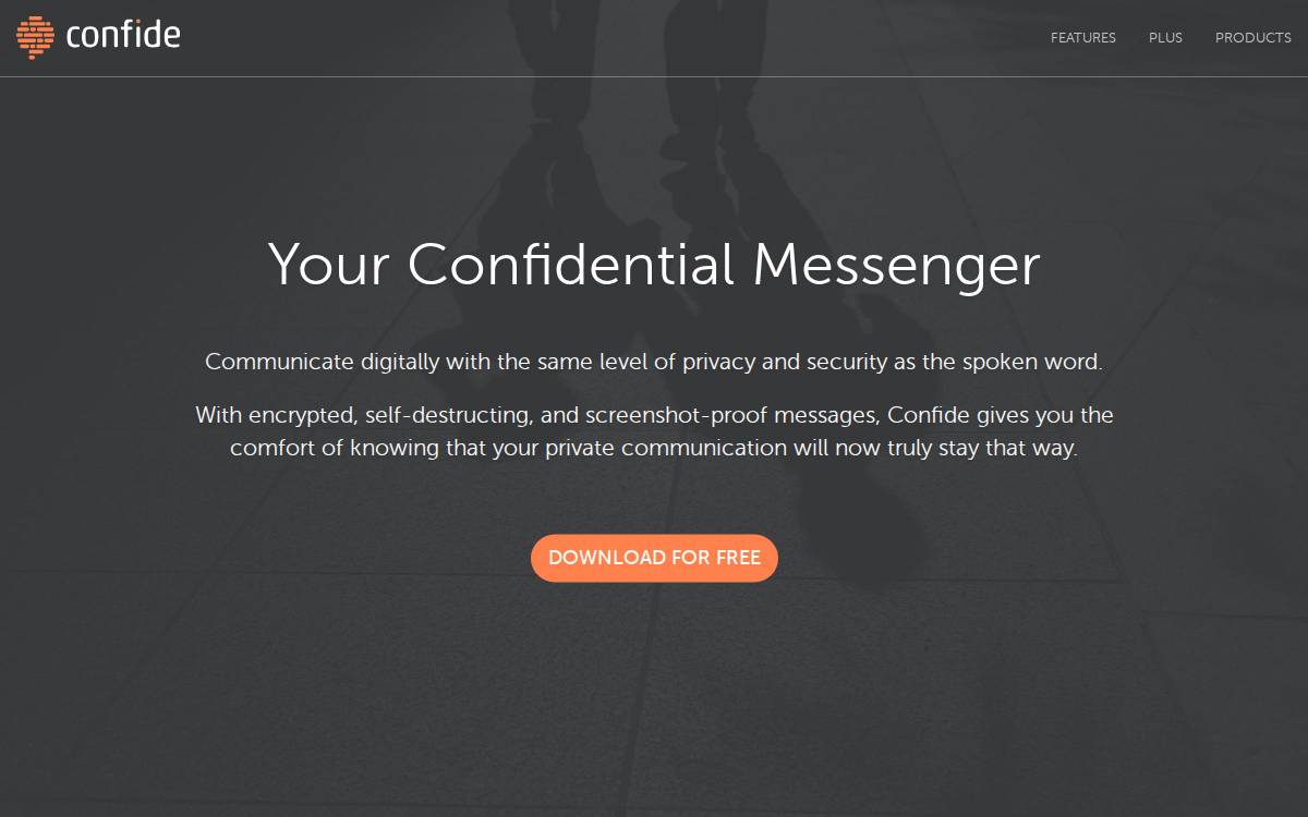 Confide website preview