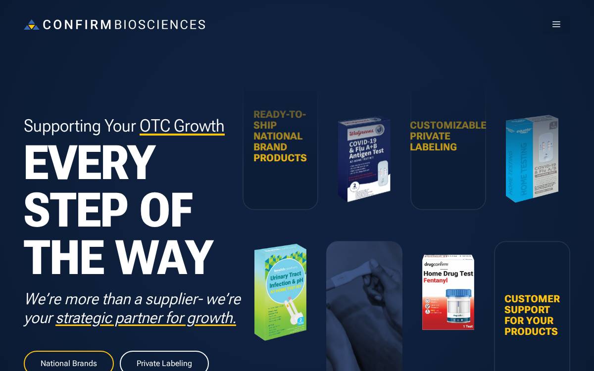 Confirm Biosciences website preview