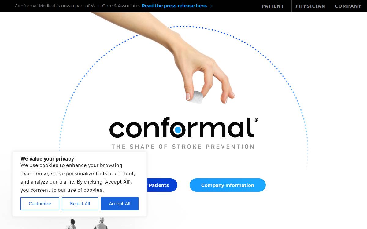 Conformal Medical website preview