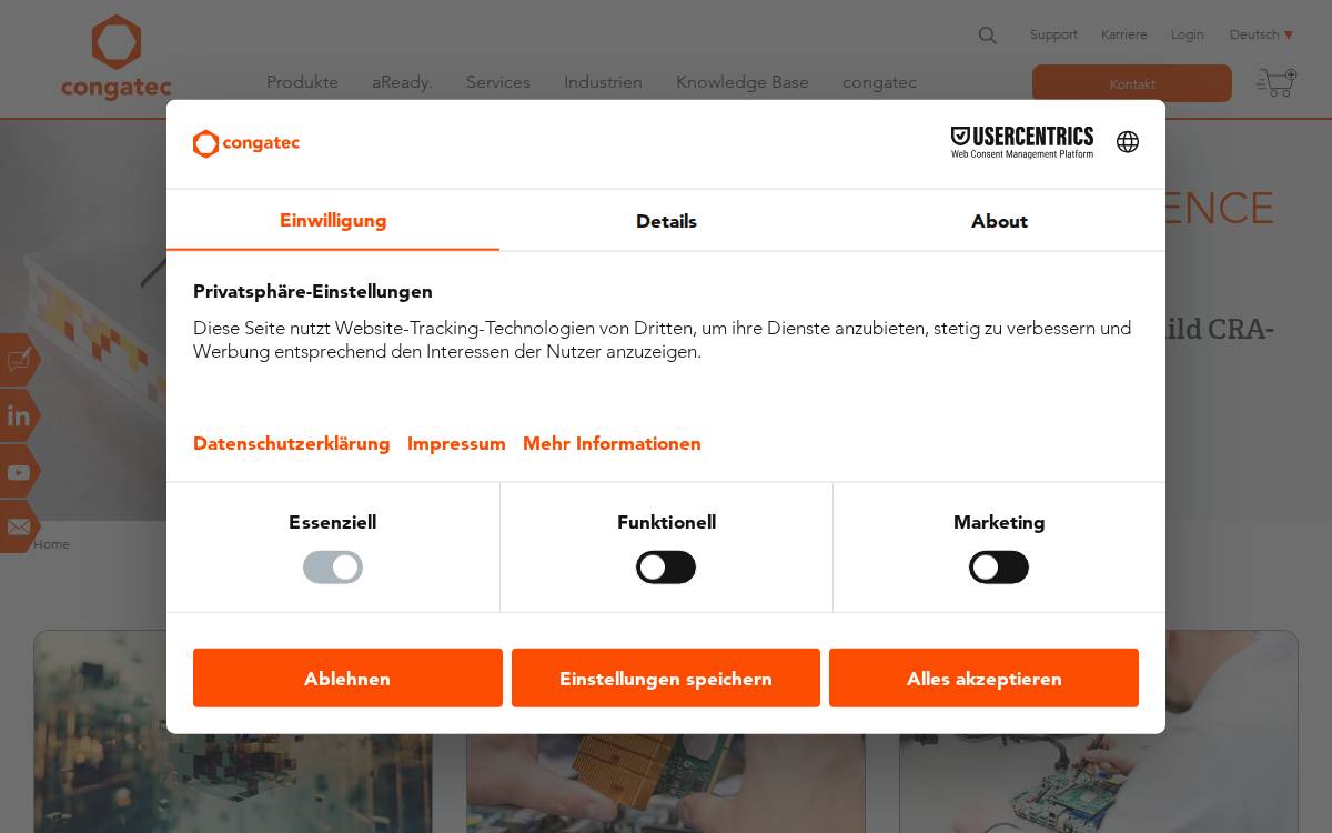 congatec website preview