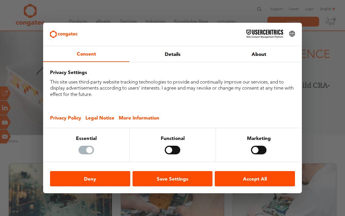 Congatec website preview