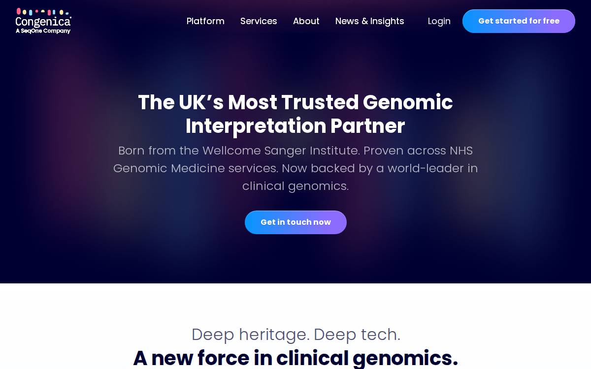 Congenica website preview